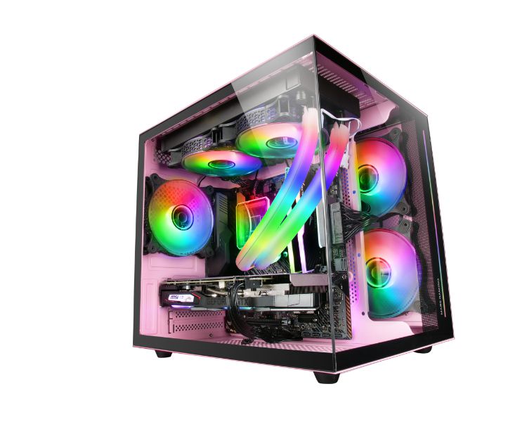 Caja Microatx Mcview Rosa Mars Gaming