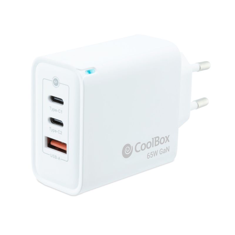 Cargador Parojoviaje 30 Gan 2xusb Cpd Usb A 65w Blanco Coolbox