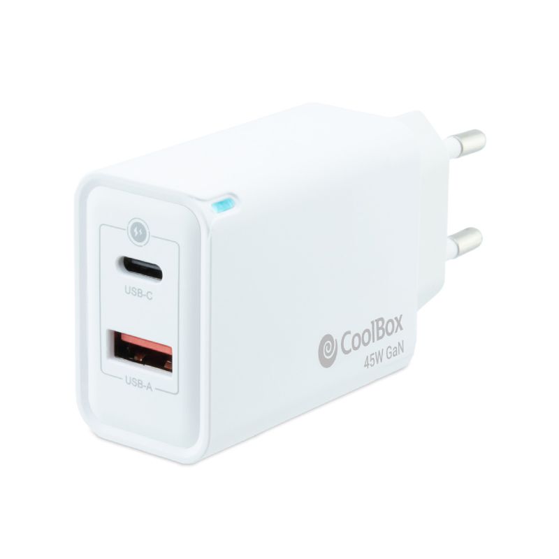 Cargador Parojoviaje 30 Gan Usb Cpd Usb A 45w Blanco Coolbox