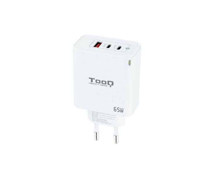 Cargador Parojoviaje Gan 2xusb Cpd Usb Aqc 65w Blanco Tooq