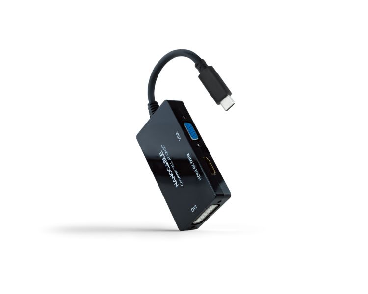 Conversor Usb C A Hdmidvivga 20cm Negro Nanocable