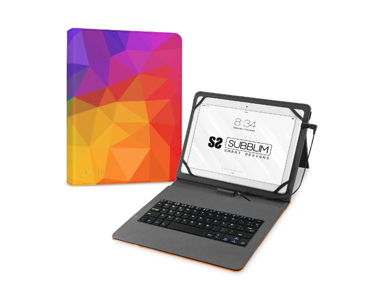 Funda Teclado Tablet Keytab Usb Triangulos Subblim