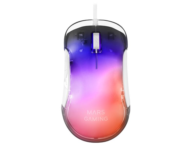 Raton Optico Mmglow Rgb Blanco Mars Gaming