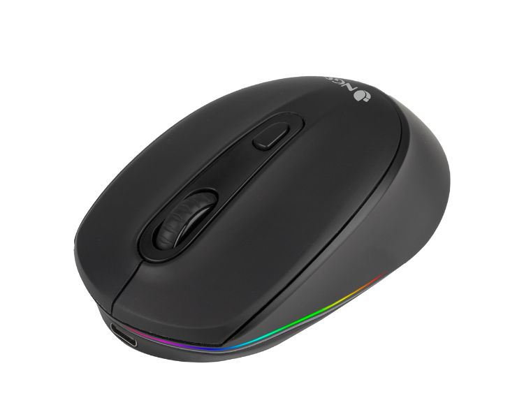 Raton Optico Wireless Recargable Smog Rgb Negro Ngs