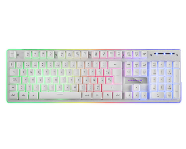 Teclado Hibrido Mecanico Blanco Mk220es Rgb Mars Gaming