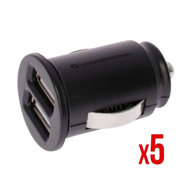 Cargador 2x Usb Power2go Coche Negro