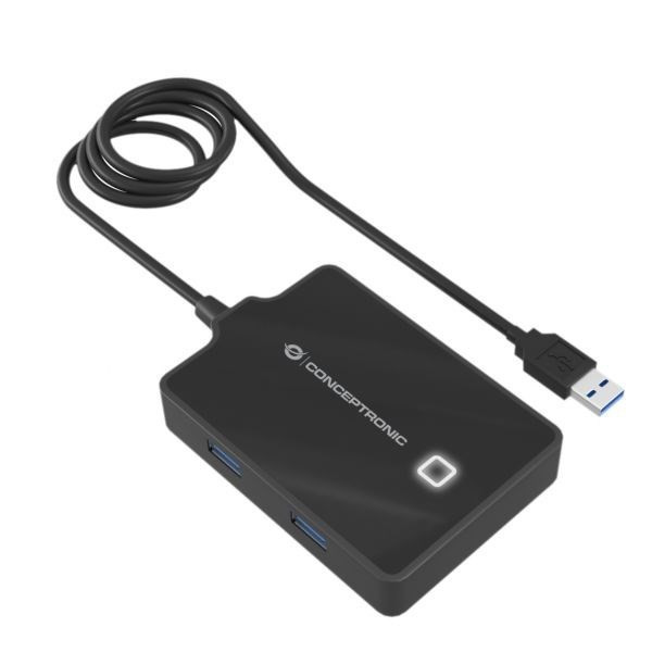 Hub Conceptronic Usb 3 0 4 P Cable 90cm Con Alim