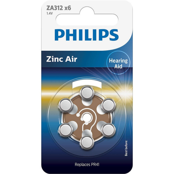 Pilas Philips Audifonos Zinc Aire Za312 Pr41 Pack6