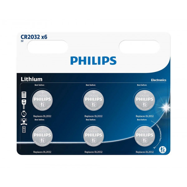 Pilas Philips Litio Cr2032 3v Pack 3