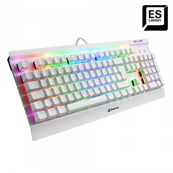 Teclado Gaming Sharkoon Sgk3 Rgb Blanco