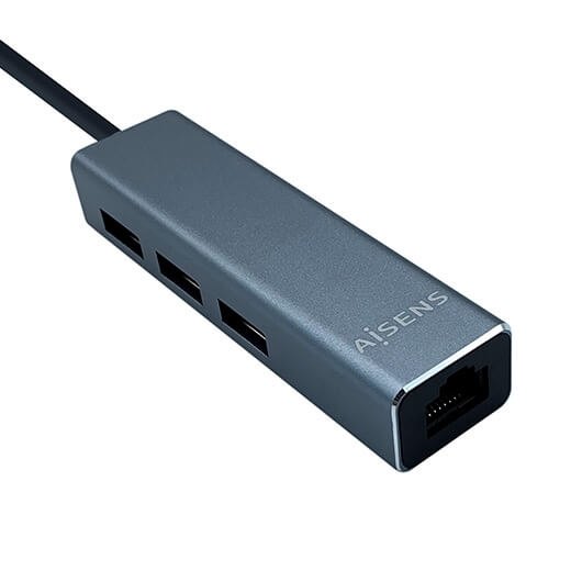 Hub 3 Puertos Usb 3 2 Rj 45 Aisens Type C Gris