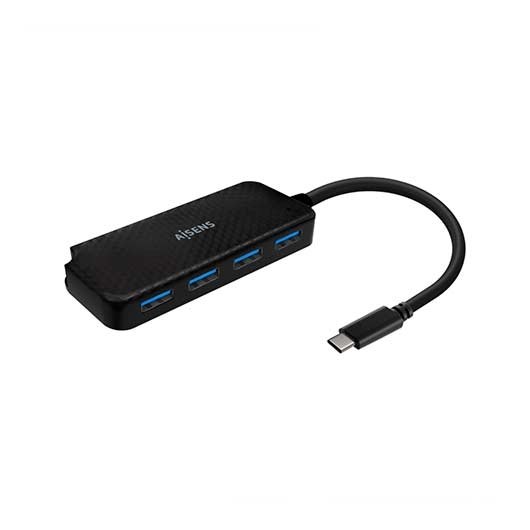 Hub Usb C A 4xusb C Aisens 15cm Negro