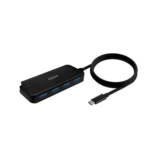 Hub Usb C A 4xusb C Aisens 60cm Negro