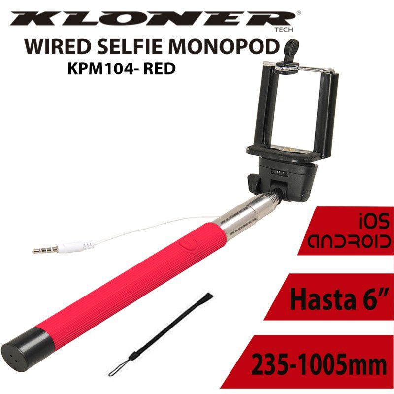 Palo Selfie Kl Tech Con Pulsador Rojo