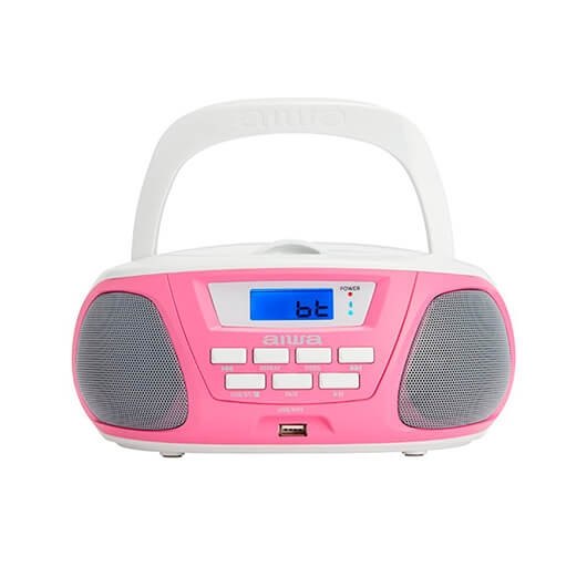 Radio Cd Aiwa Boombox Bbtu 300pk Rosa Bluetoothcdusbmp3