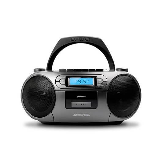 Radio Cd Casete Aiwa Boombox Bbtc 550mg Gris Casetecdusb