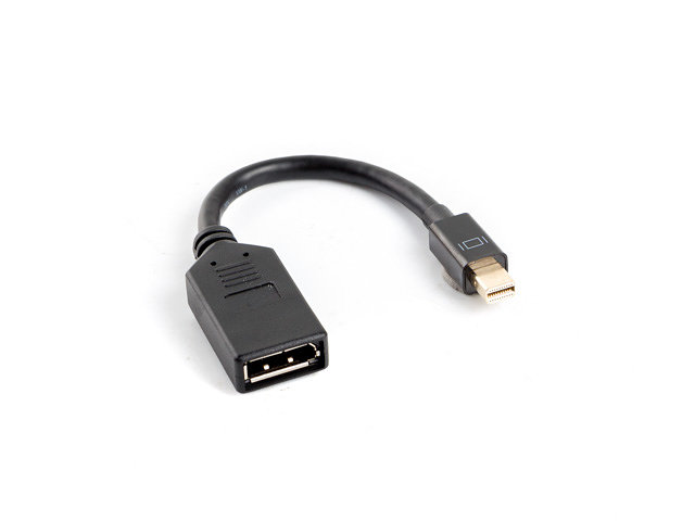 Adaptador Lanberg Displayport Mini Macho A Displayport Hembra Cable 10 Cm Negro