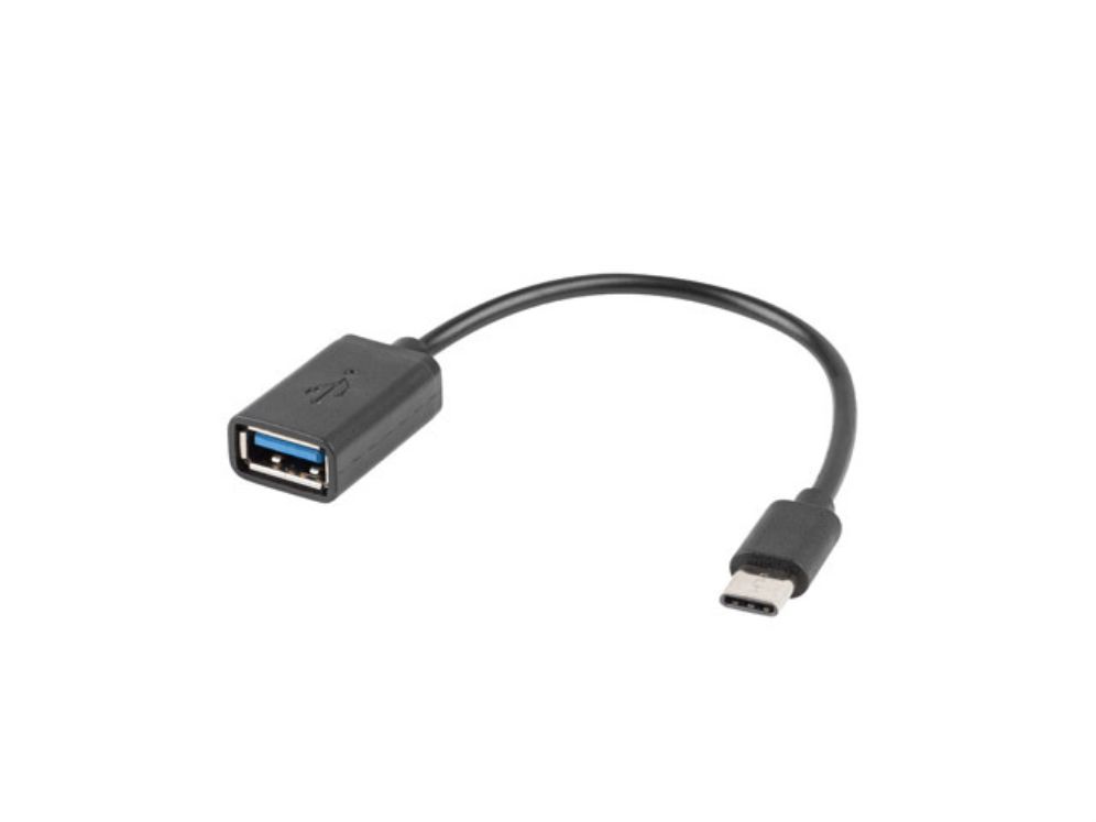 Adaptador Lanberg Otg Usb C M A Usb A 2 0 H 15 Cm Negro