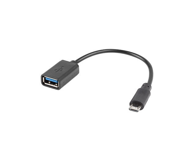 Adaptador Lanberg Otg Usb Micro M 20 A Usb A H 15 Cm Negro