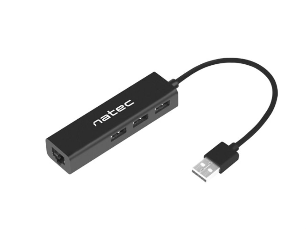 Adaptador Natec Dragonfly Usb 2 0 A Rj45 Gigabit Con 3xusb 2 0