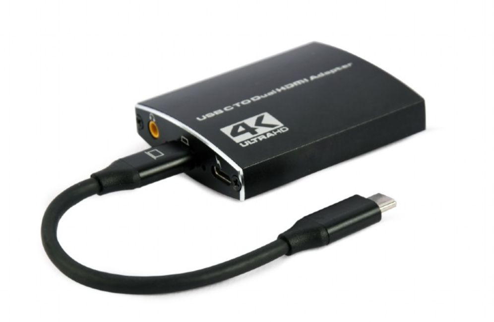 ADAPTADOR USB C A DOBLE HDMI 4K 60HZ NEGRO