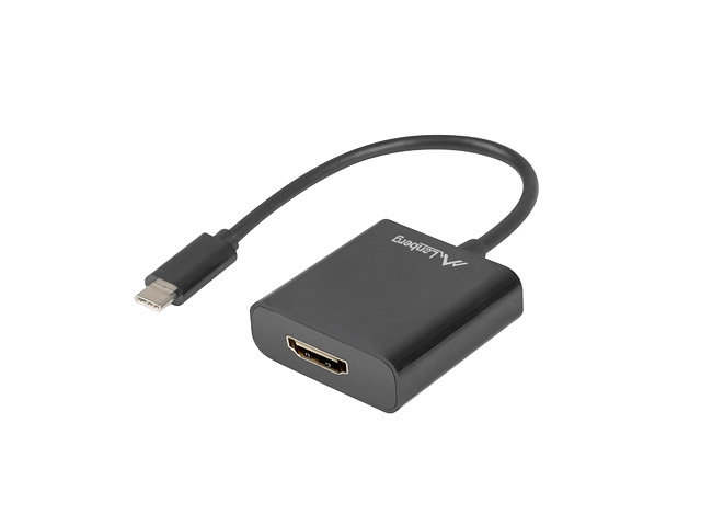 Adaptador Usb Lanberg Usb C M 31 A Hdmi H 15cm Displayport Alt Mode Negro