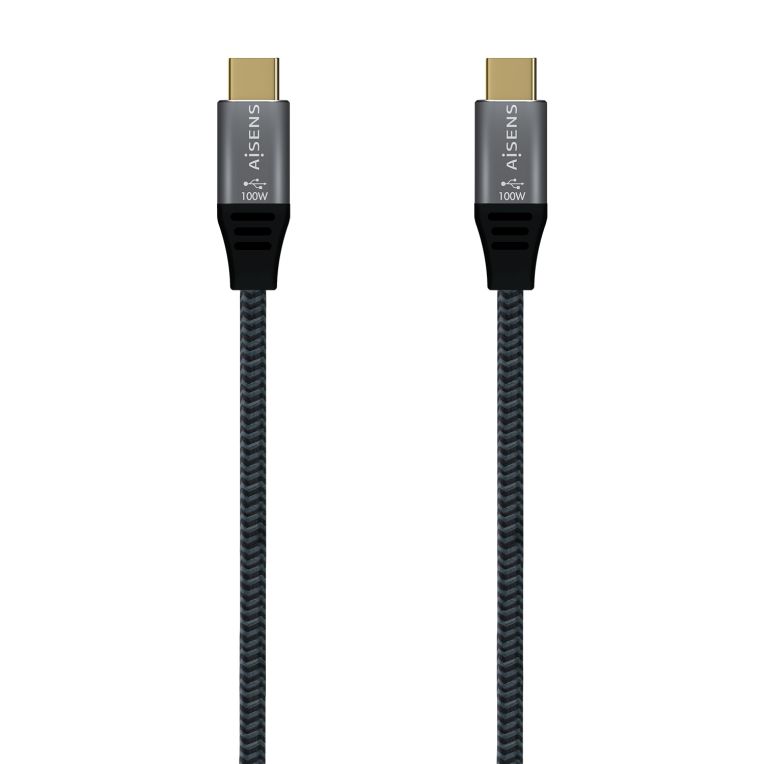 Aisens Cable Usb 20 Aluminio 5a 100w E Mark Usb C M Usb C M Gris 1m