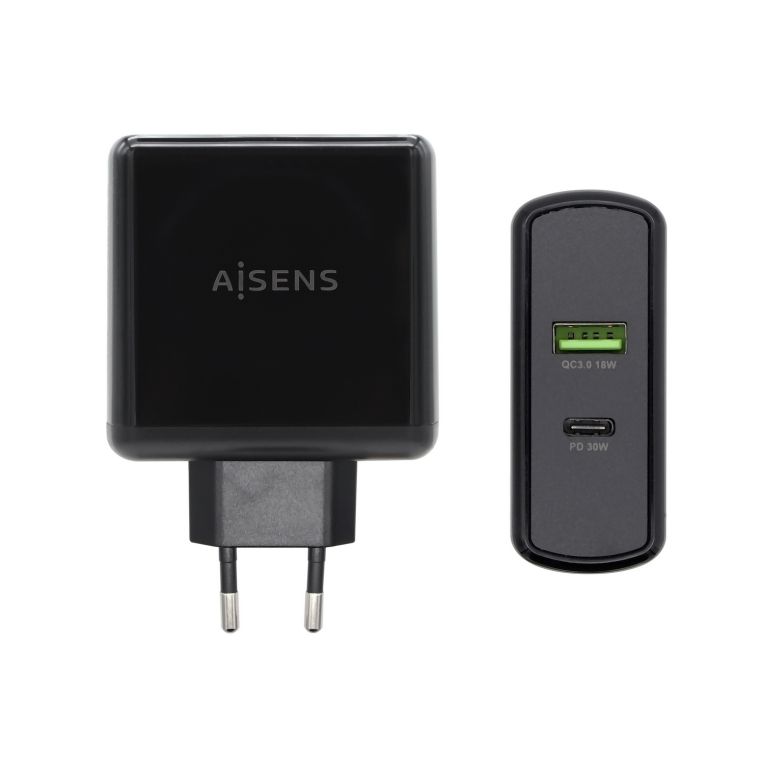 Aisens Cargador 48w 1xusb C Pd30 30w 1xusb A Qc30 18w Negro