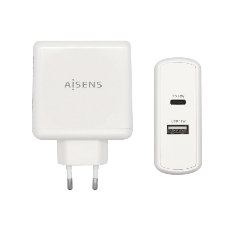 Aisens Cargador 57w 1xusb C Pd30 45w 1xusb A 5v 24a 12w Blanco