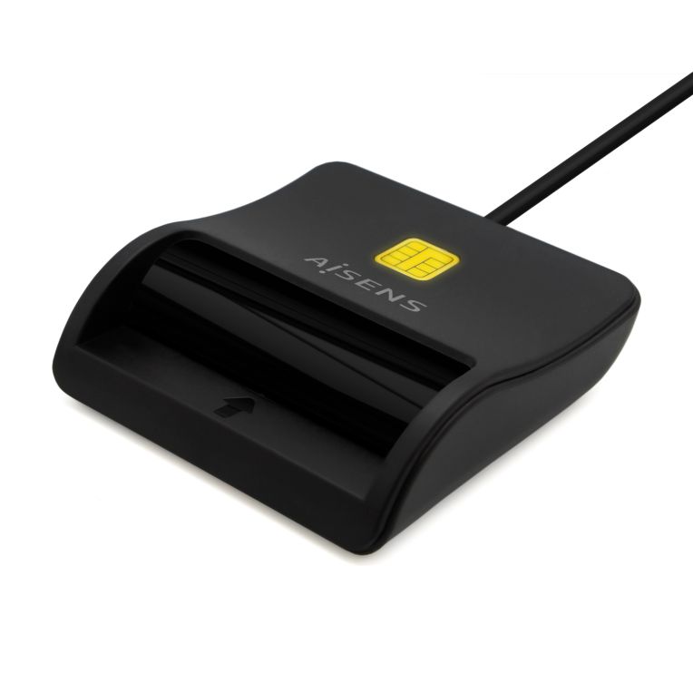 Aisens Lector De Tarjeta Inteligente Dni Usb C Negro