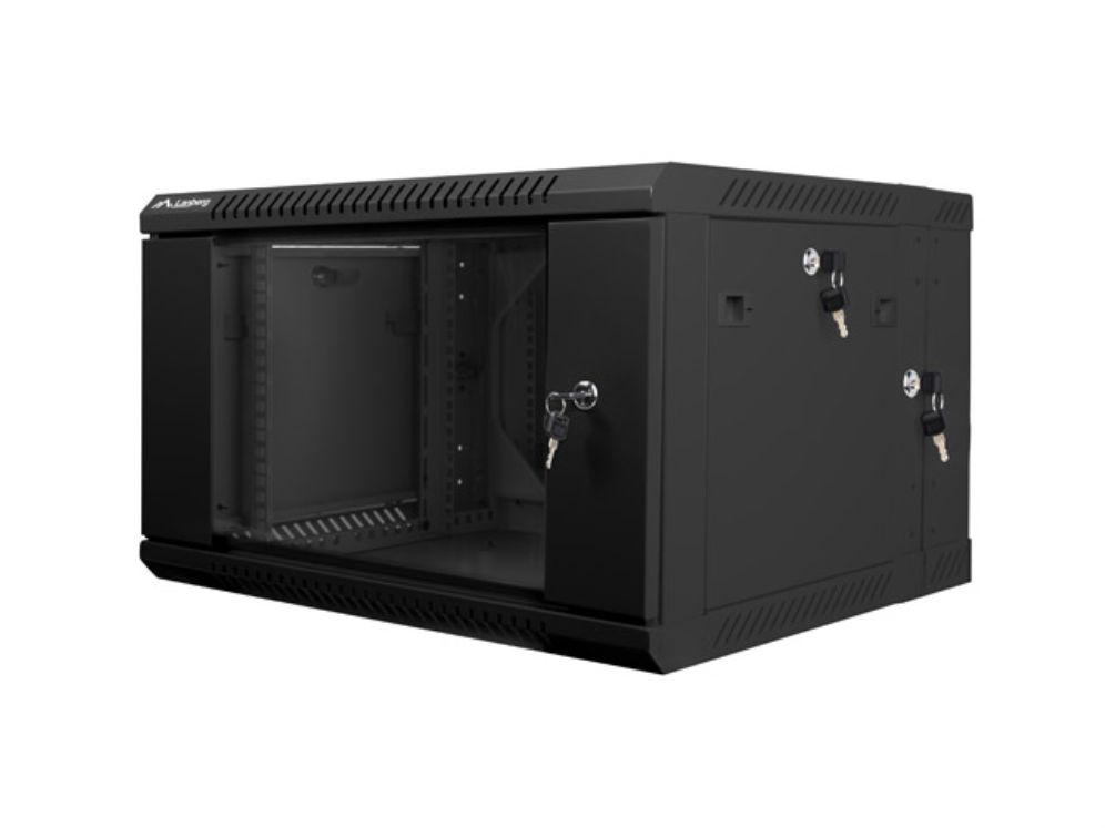 ARMARIO LANBERG MURAL DOBLE SECCION RACK 19 6U600X600 FLAT PACK NEGRO