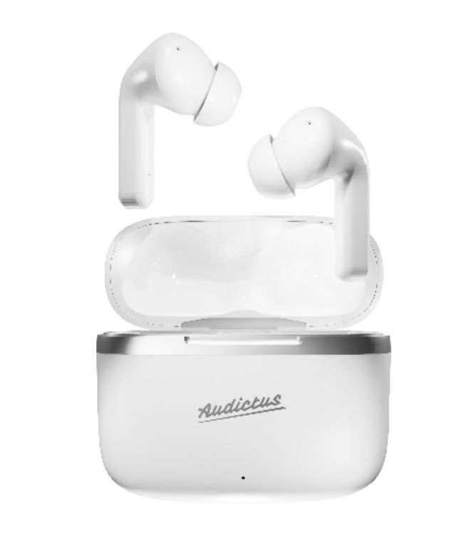 Auriculares Bluetooth In Ear Audictus Dopamine 20 Tws Bt51 Microfono Blanco