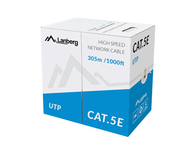 Bobina Cat5e Lanberg Utp 305m Solid Cca Negro