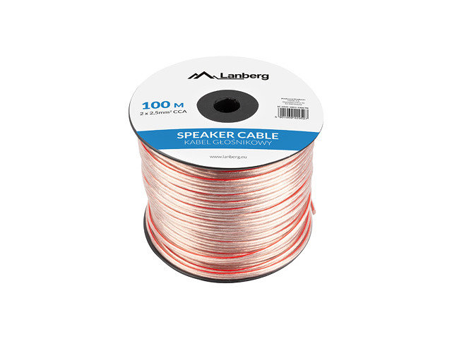 Cable Altavoz Lanberg 2x25mm2 100m Transparente