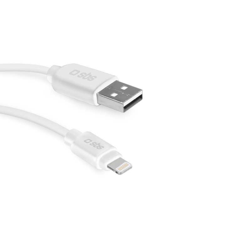 Cable Datos Usb Sbs Usb 20 A Lightning 2m Blanco Tipo Muelle