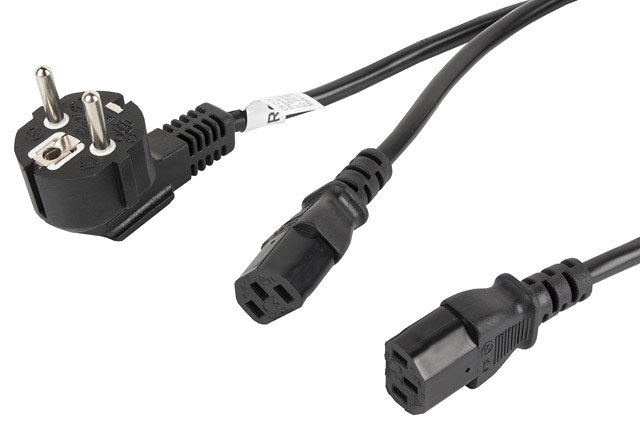 Cable De Alimentacion Lanberg Schuko Cee 77 A 2x Iec320 C13 2m