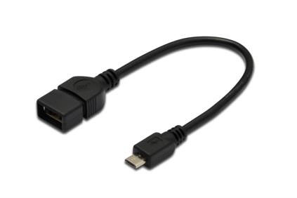 Cable Digitus Adaptador Usb 20 Otg Tipo Micro B A Mh 0 2m Sw