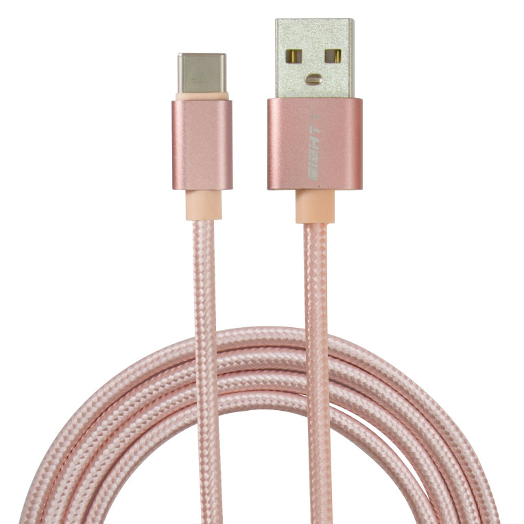 Cable Eightt Usb 2 0 A Type C 1m Trenzado De Nylon Rosa