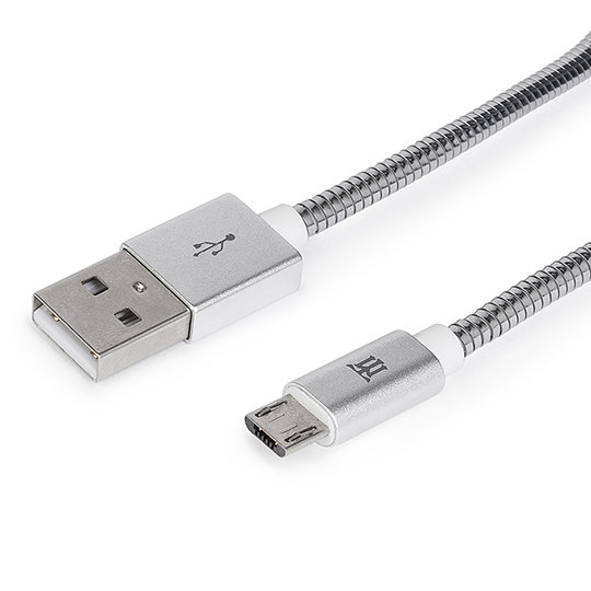 Cable Maillon Premium Micro Usb 2 4 Metal Plateado 1m