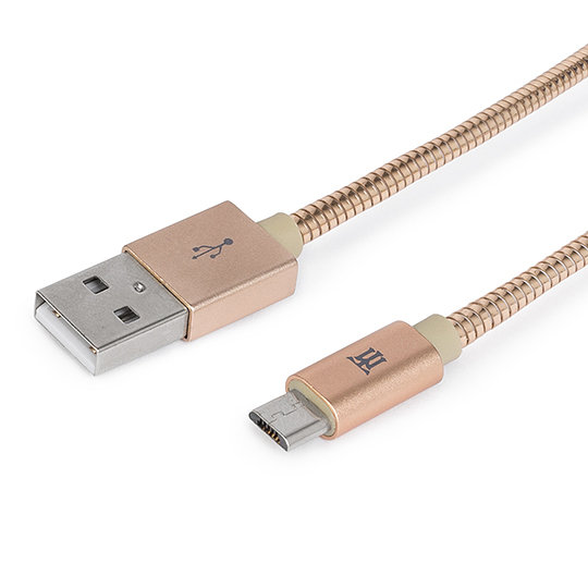 Cable Maillon Premium Micro Usb 24 Metal Dorado 1m