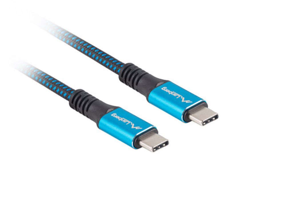 Cable Usb C 40 Lanberg Machomacho 0 12m 100w 8k 30hz Negroazul