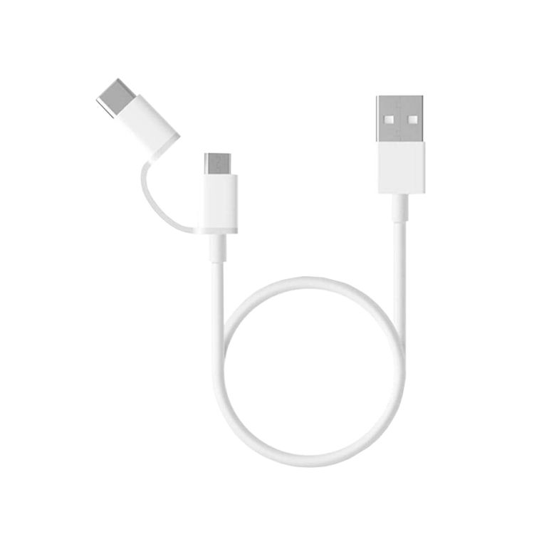 CABLE USB XIAOMI MI 2 IN 1 CABLE MICRO USB TP TIPO C 100CM BLANCO