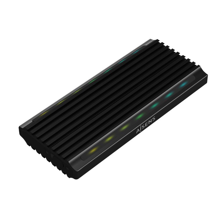 Caja Externa Aisens M2 Rgb Gaming Sata Nvme A Usb31 Gen2 Negra