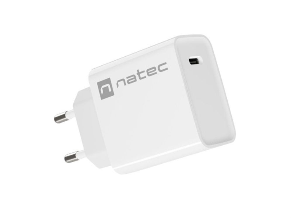 Cargador Natec Ribera 20w 1xusb C Pd30 Qc30 Blanco