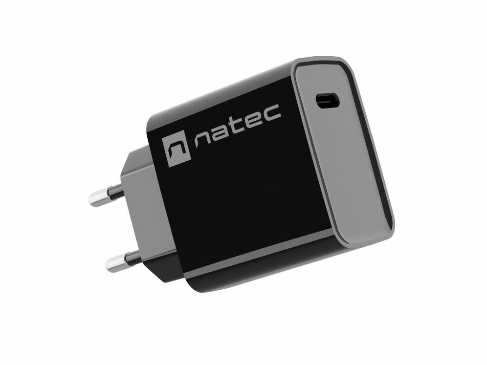 Cargador Natec Ribera 20w 1xusb C Pd30 Qc30 Negro