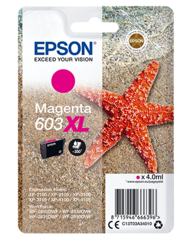 CARTUCHO EPSON T603XL MAGENTA XP 2100 3100 4100