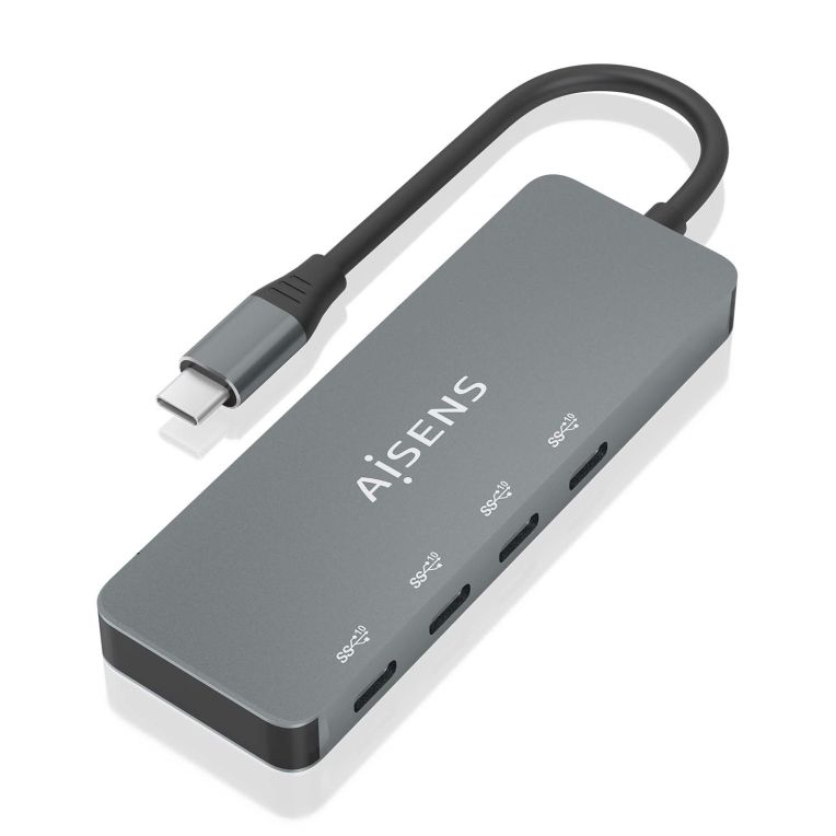 Hub Aisens Usb 32 Gen2 10g Usb Cm 4xusb Ch 15cm Gris