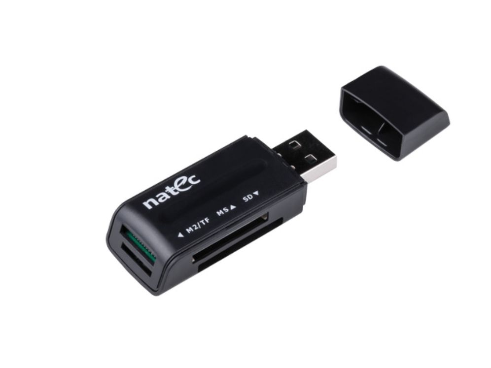 Lector De Tarjetas Natec Mini Ant 3 Sdhc Mmc M2 Microsd Usb 2 0 Negro