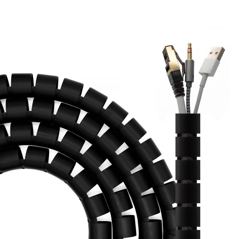 ORGANIZADOR AISENS DE CABLE EN ESPIRAL 25MM NEGRO 30M