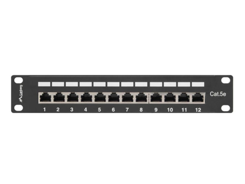 Patch Panel Lanberg 12 Puertos 1u 10 Cat5e Blindado Negro